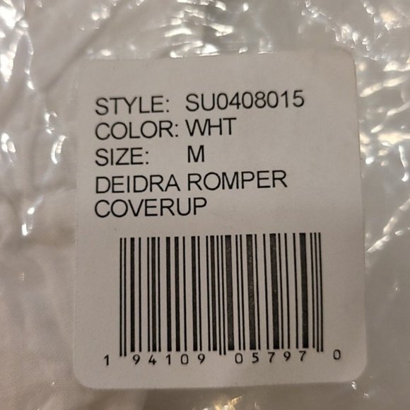 NWT O'Neill White Eyelet Swim Coverup Romper Medium - Picture 5 of 6